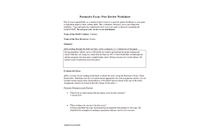 PHI 105 Topic 6 Assignment; Persuasive Essay; Peer Review Worksheet