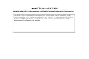 HLT 364 Topic 3 Assignment; Literature Review - Table of Evidence