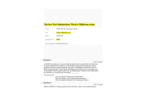 NURS 6640 Week 6 Midterm Exam75 out of 75 Points (100% Correct Solutions)