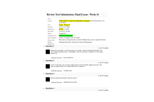 NURS 6512N-34, Week 11 Final Exam100 out of 100 Points
