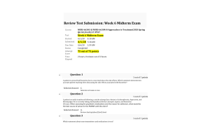 NURS 6630C-8, NURS-6630N-8; Exam - Week 6 Midterm (75 out of 75 Points)