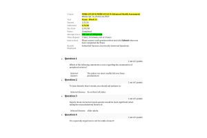 NURS 6512N-8, NURS-6512C-8; Exam - Week 11 Final; 100 out of 100 Points