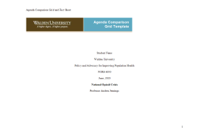 NURS 6050 Module 1 Assignment; Agenda Comparison Grid and Fact Sheets-Talking Points Brief