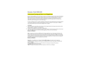 NURS 6050 Module 3 (Week 5) Discussion with Responses; Professional Nursing and State-level Regulations
