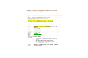 CRJS 1001-11 Exam - Week 6 Final (80 out of 80 Points)