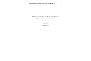 NURS 6052 Module 1 (Week 1) Assignment; Evidence-Based Practice and the Quadruple Aim