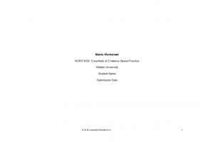 NURS 6052 Module 2 (Weeks 2-3) Assignment; Evidence-Based Project, Part 2, Research Methodologies