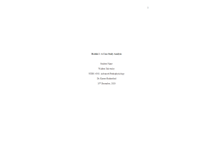NURS 6501 Week 2 Assignment; Case Study Analysis