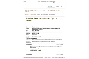 BUSI 3004 Week 2 QuizSpring Session