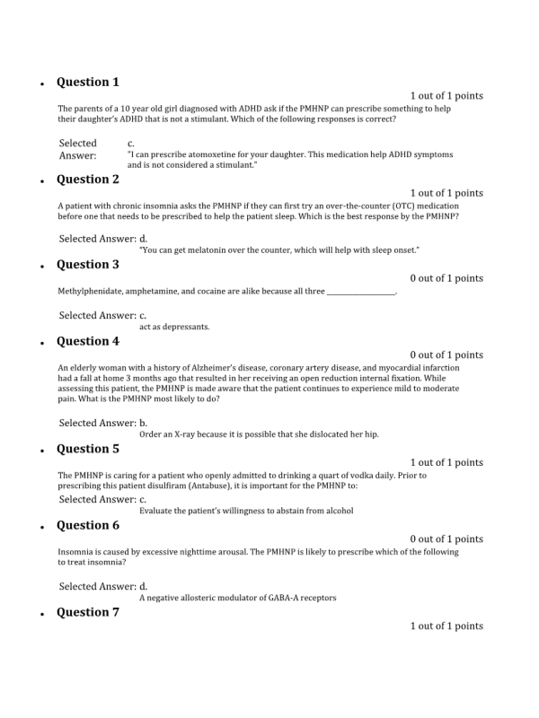 NURS 6630 Week 11 Final Exam