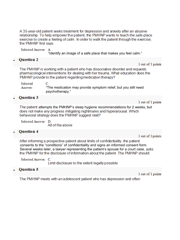 NURS 6640 Week 6 Midterm ExamSpring Term