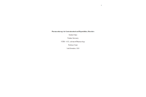 NURS 6521 Week 4 Assignment; Pharmacotherapy for Gastrointestinal and Hepatobiliary Disorders