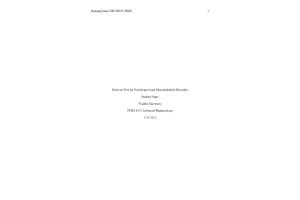 NURS 6521 Week 8 Assignment; Decision Tree for Neurological and Musculoskeletal Disorders