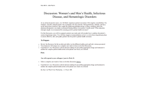 NURS 6521 Week 10 Discussion; Womens and Mens Health, Infectious Disease, and Hematologic Disorders (Initial Post, Responses): Spring 2021