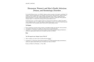 NURS 6521 Week 10 Discussion; Womens and Mens Health, Infectious Disease, and Hematologic Disorders (Initial Post, Responses)