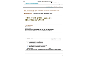 NRNP 6531 Week 5 Knowledge Check; Cardiovascular and Respiratory Conditions