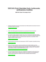 NRNP 6531 Week 5 Knowledge Check; Cardiovascular and Respiratory Conditions