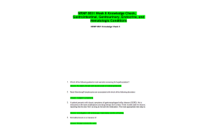 NRNP 6531 Week 8 Knowledge Check; Gastrointestinal, Genitourinary, Endocrine, and Hematologic Conditions