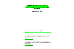 NRNP 6531 Week 10 Knowledge Check; Musculoskeletal Conditions and Neurologic Conditions