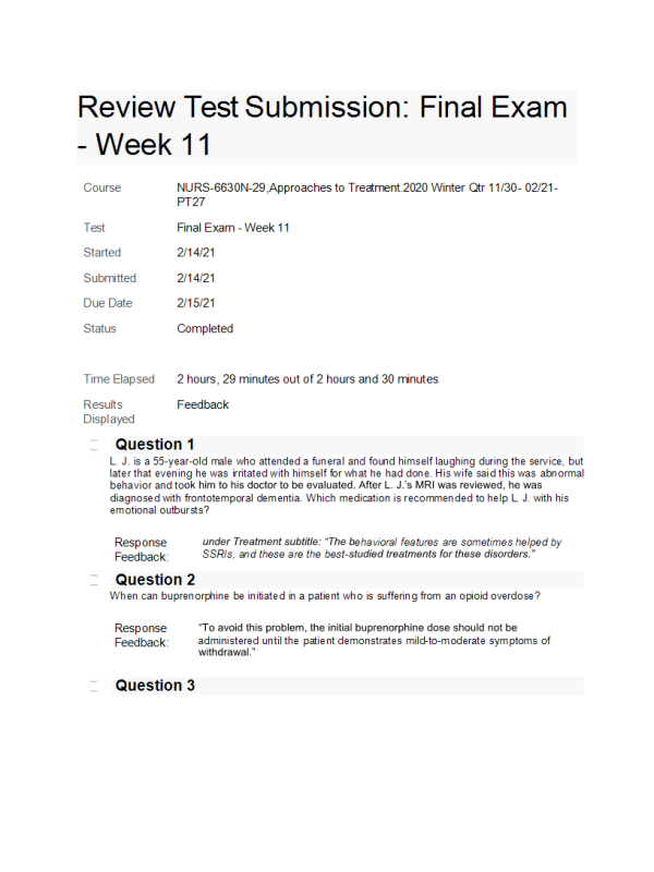 NURS 6630N-29, Week 11 Final Exam