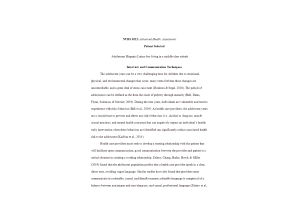 NURS 6512 Week 1 Discussion; Building a Health History (Main Post and Responses)