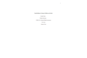NURS 6512 Week 3 Case Study Assignment; Assessment Tools and Diagnostic; Rapid Influenza Testing in Adults and Children