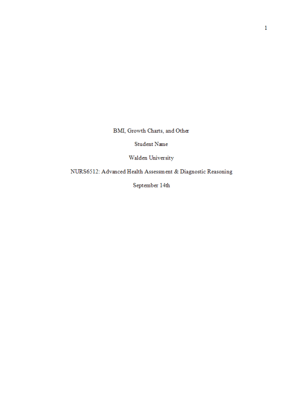 NURS 6512 Week 3 Case Study Assignment; Assessment Tools and Diagnostic; Severely underweight 12-year-old Hispanic girl