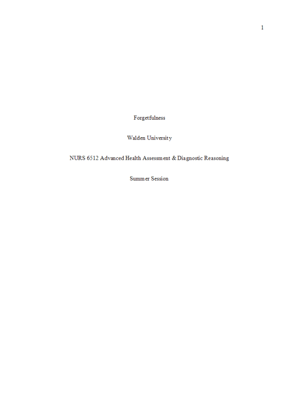 NURS 6512 Week 9 Case Study Assignment; Assessing Neurological Symptoms