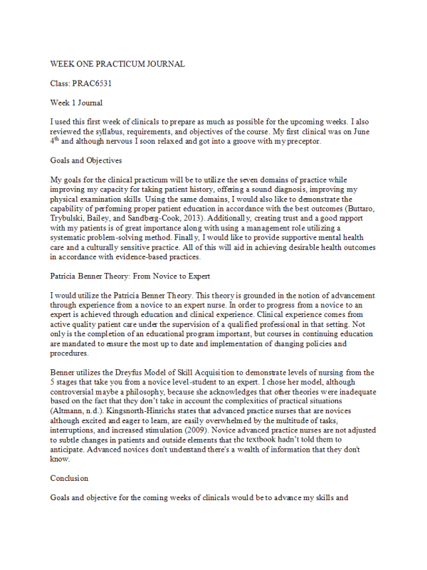 PRAC 6531 Week 1 Assignment 1; Practicum Site Information
