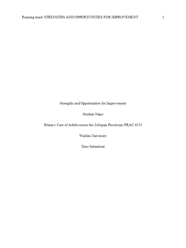PRAC 6531 Week 1 Assignment 2; Clinical Skills and Procedures Self-Assessment