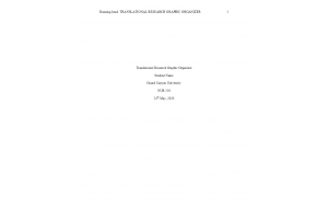 NUR 550 Topic 1 Assignment; Translational Research Graphic Organizer