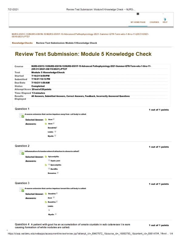 NURS-6501C-10, NURS-6501N-10, NURS-6501F-10 Module 5 Knowledge Check
