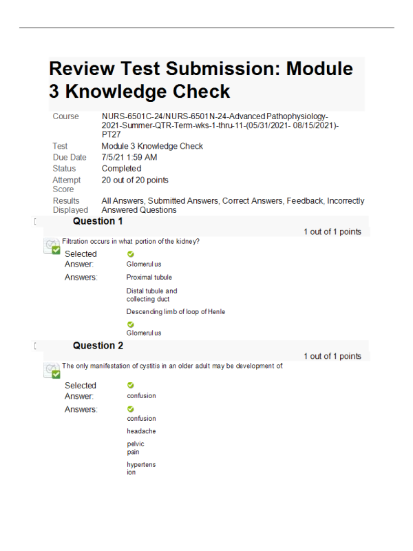 NURS-6501C-24, NURS-6501N-24 Module 3 Knowledge Check