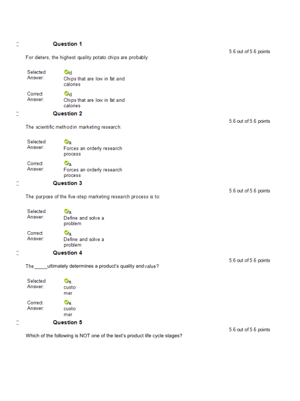 MRKT 3001 Week 3 Midterm Exam (100% Correct)