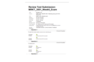MRKT 3001 Week 6 Final Exam100% Correct Spring Qtr