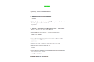MKT 315 Topic 1 Quiz