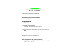 MKT 315 Topic 2 Quiz
