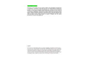 MKT 315 Topic 4 Discussion Question 2