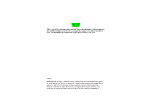 MKT 315 Topic 5 Discussion Question 1