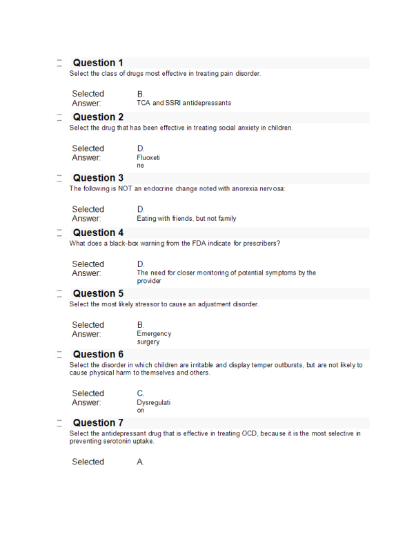 NRNP 6635 Week 6 Midterm Exam - 100% Correct