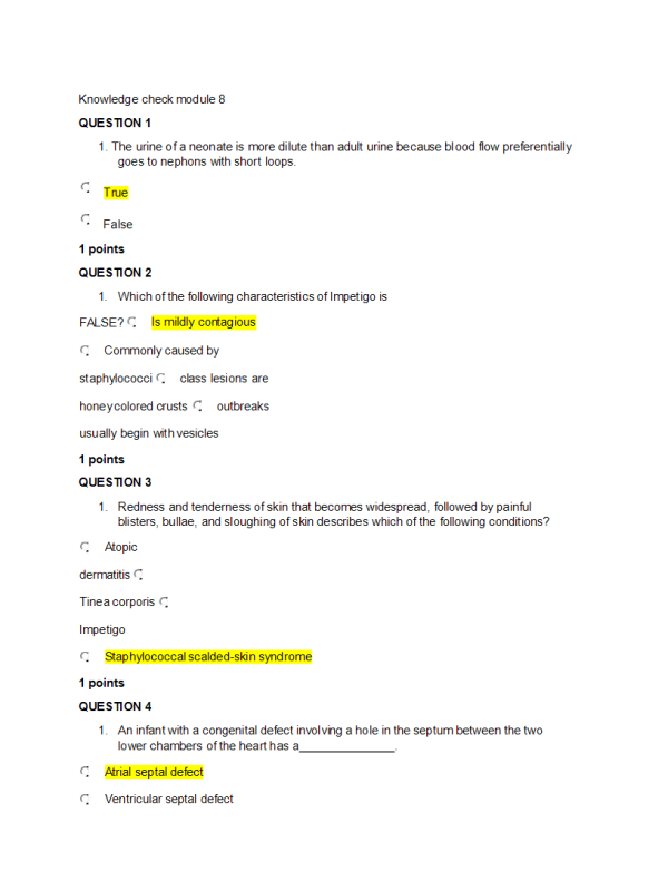 NURS 6501 Week 11 Knowledge Check100% Correct