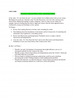 COUN 6360 Week 1 Discussion; Informal Observations and Interpretations