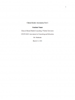 COUN 6360 Week 3 Assignment; Client Intake Assessment; Part 1