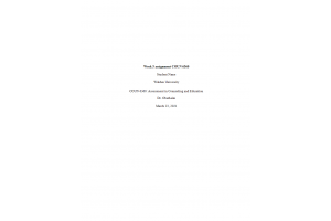 COUN 6360 Week 5 Assignment; Administering Assessments; Part 3