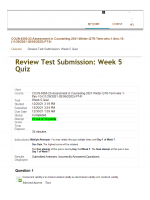 COUN 6360 Week 5 Competency Quiz; Reliability and Validity