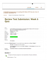 COUN 6360 Week 6 Competency Quiz; Psychometrics