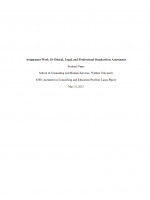 COUN 6360 Week 10 Assignment; Ethical, Legal, and Professional Standards in Assessment