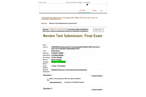 COUN 6360 Week 10 Exam; Final Exam