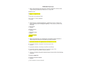 NURS 6665 Week 11 Final Exam (100% Correct Summer QTR)