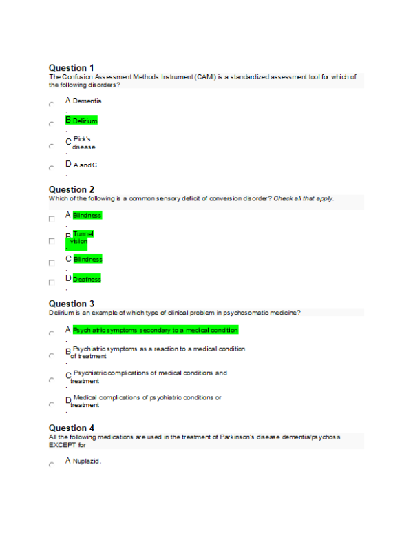 NURS 6665 Week 11 Final Exam (100% Correct Spring QTR)